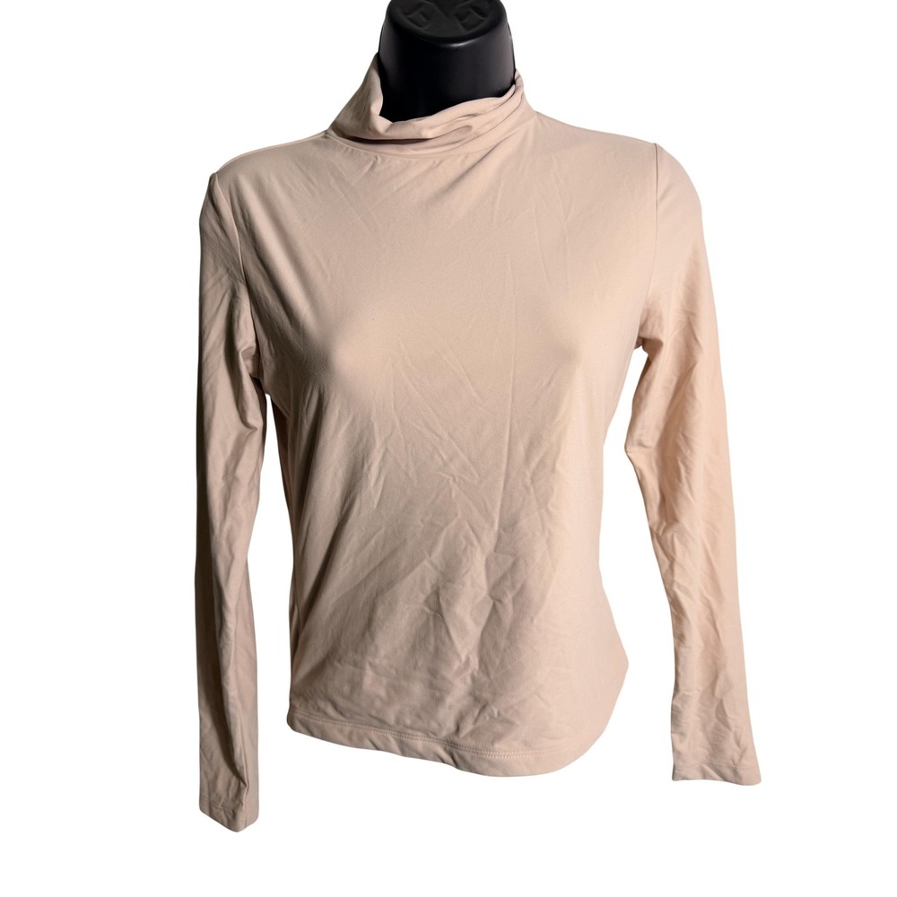 Wild Fable Shirt Womens Small Pink Mock Neck Long Sleeve Basic Jersey Top NWT